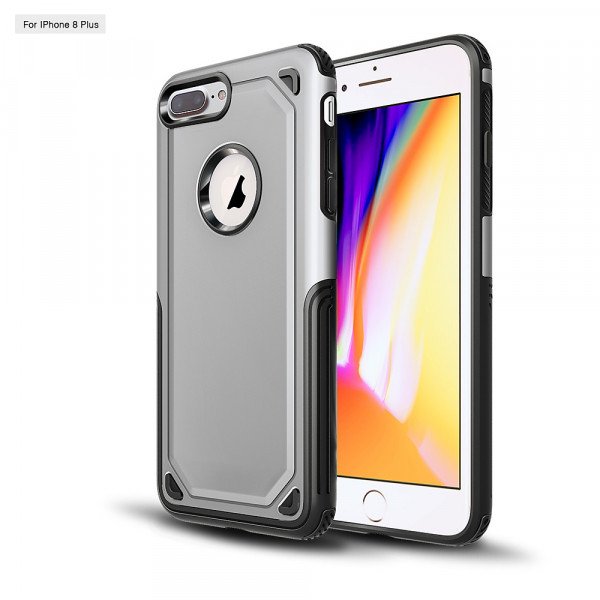 Wholesale iPhone 8 Plus / 7 Plus Tough Armor Hybrid Case (Silver)